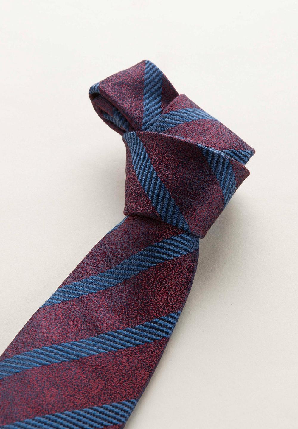 Angelico Cravatta blu bordeaux regimental effetto lana Qualità