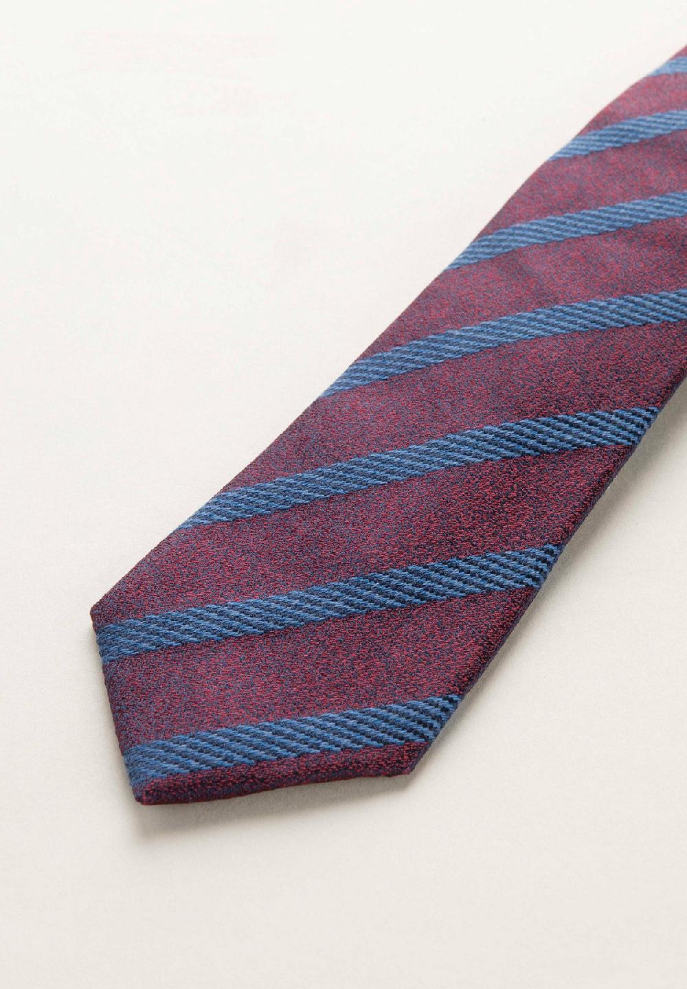 Angelico Cravatta blu bordeaux regimental effetto lana Qualità