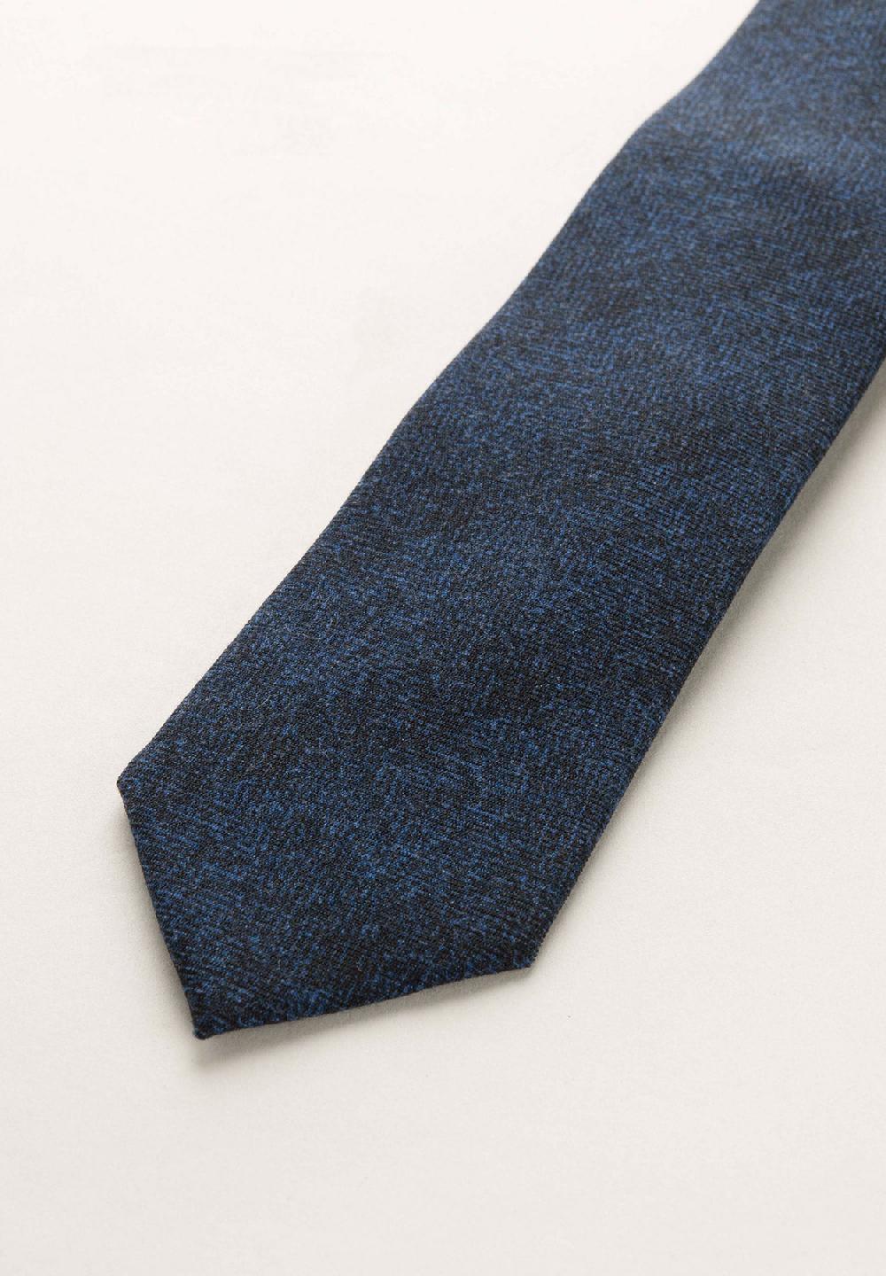 Angelico Cravatta blu scura melange lana Vendita