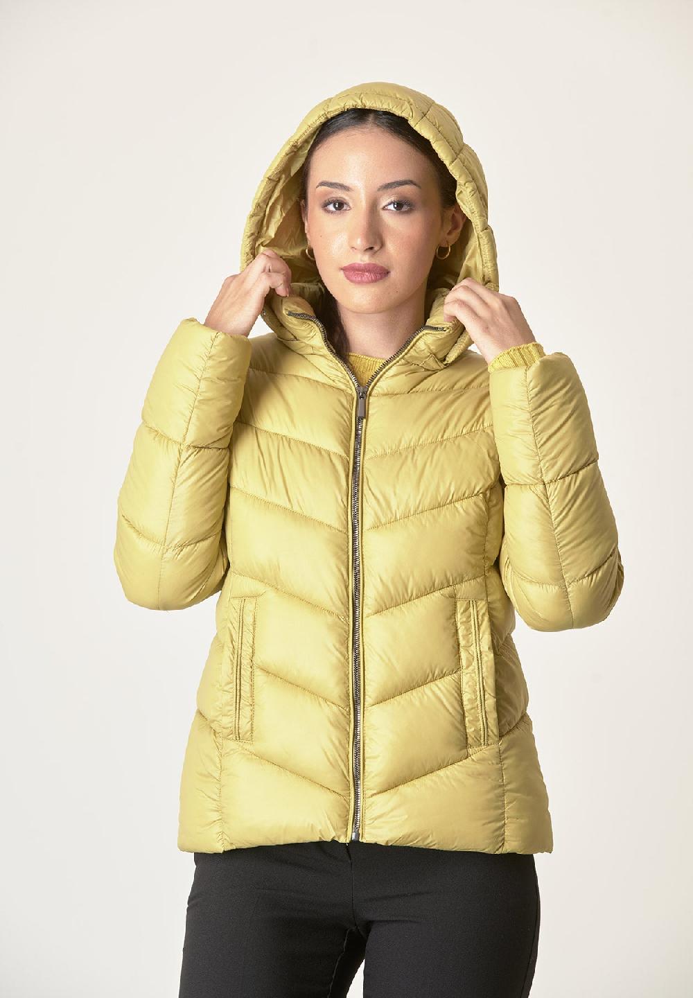 Angelico Giubbino giallo trapuntato cappuccio staccabile Shopping Online
