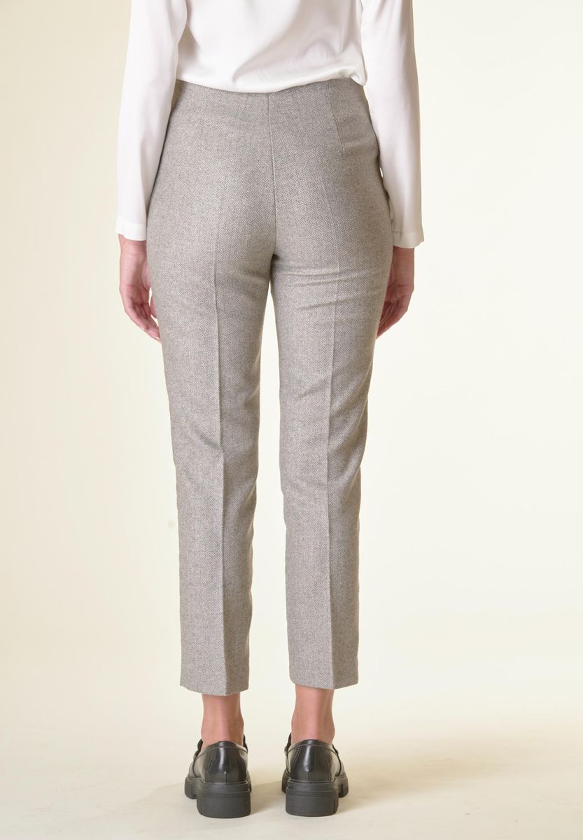 Angelico Pantalone grigio spigato sigaretta lana Presa