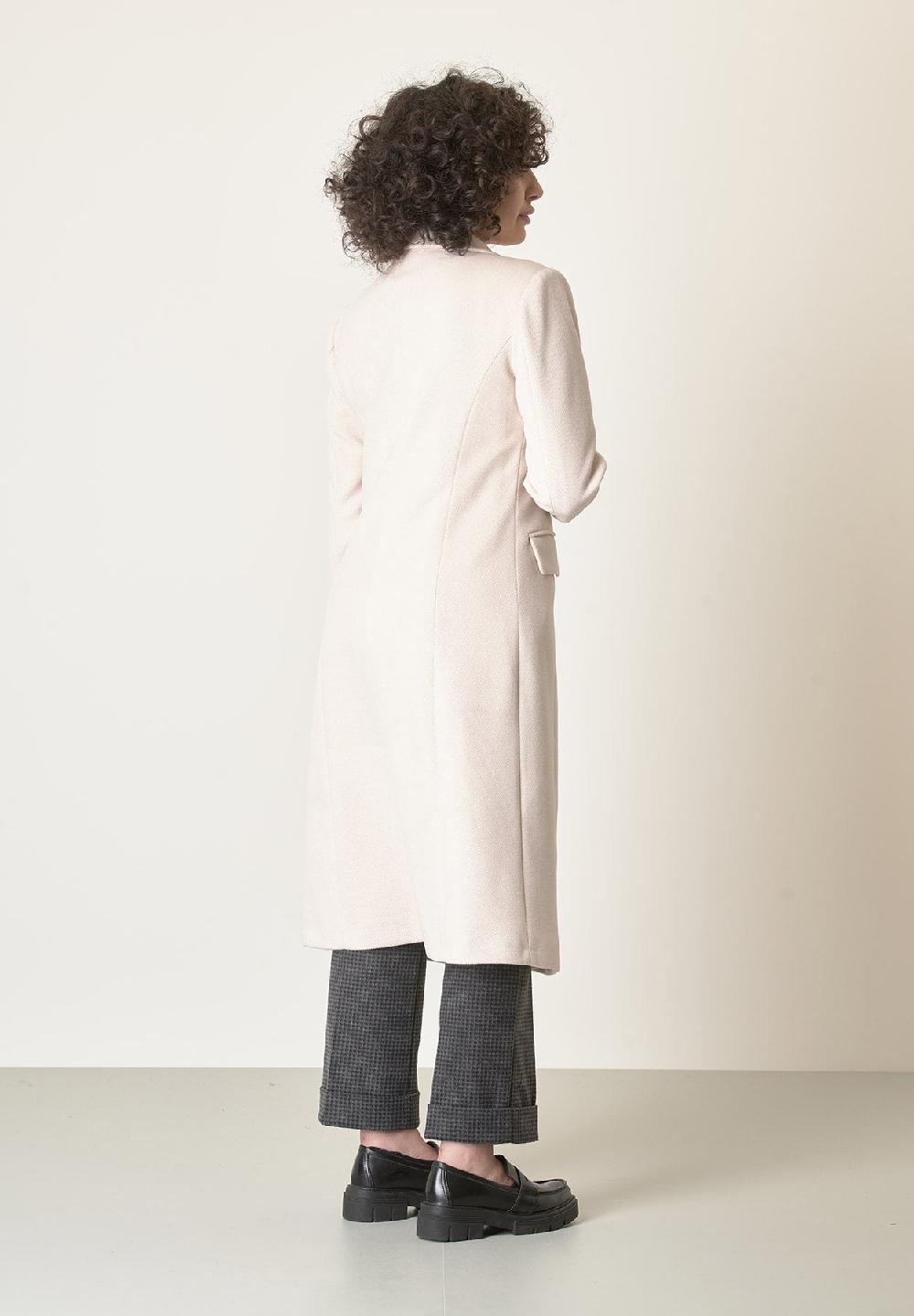 Angelico Cappotto panna avvitato tessuto diagonale Saldi Di Fabbrica