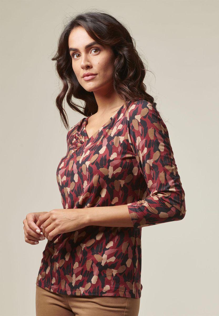 Angelico Blusa vinaccia-beige fantasia foliage I Più Venduti