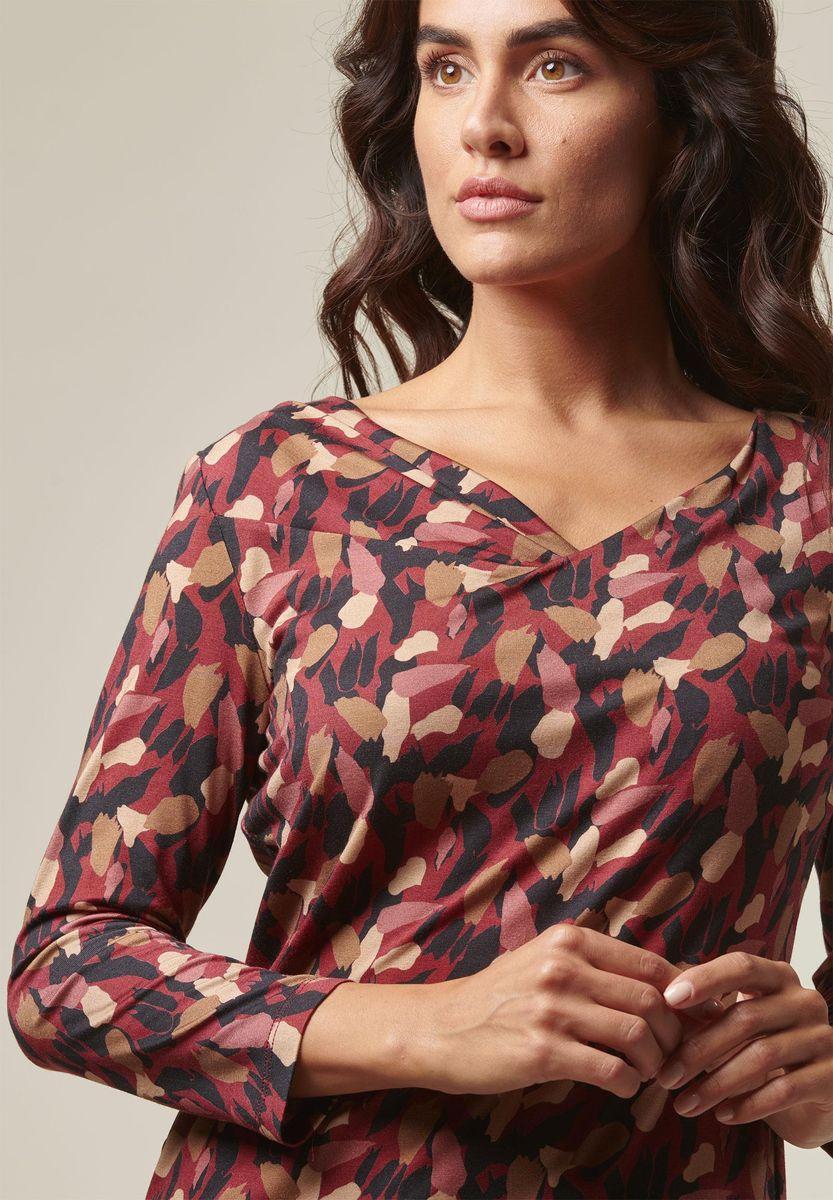 Angelico Blusa vinaccia-beige fantasia foliage I Più Venduti
