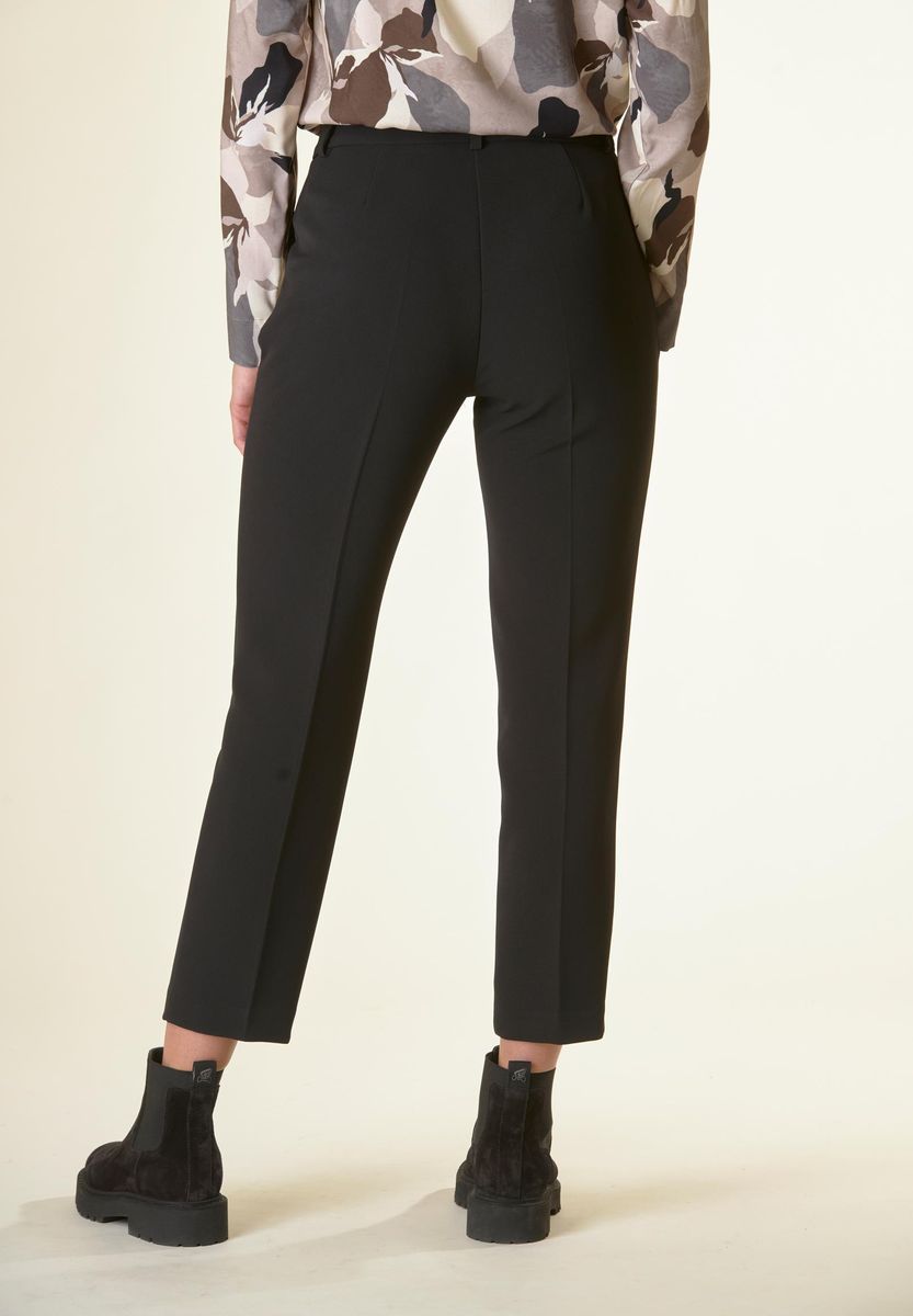 Angelico Pantalone nero crepe sigaretta Moda