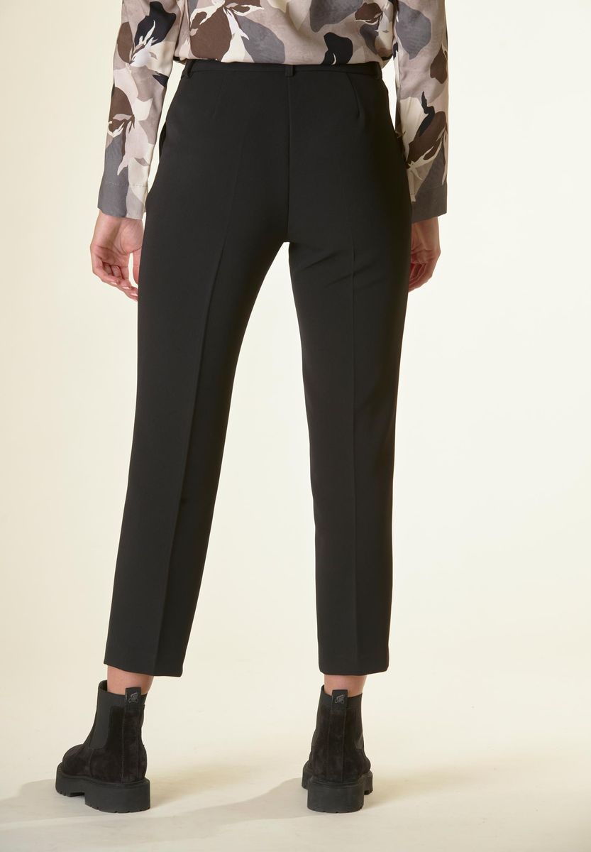 Angelico Pantalone nero crepe sigaretta Moda