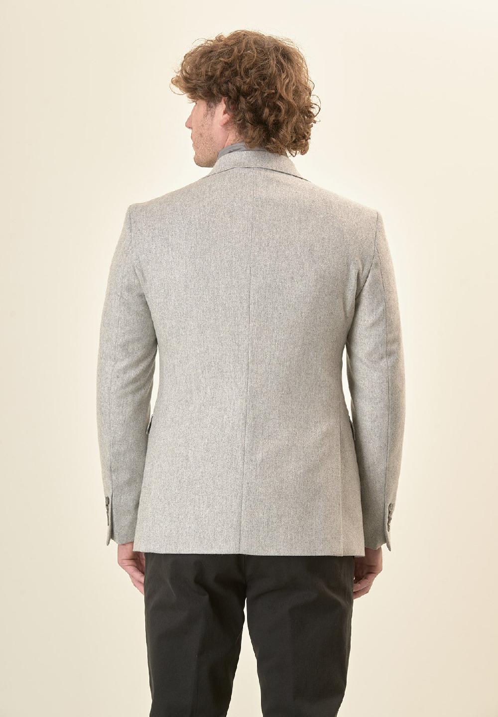 Angelico Giacca grigio chiaro pettorina misto lana custom fit Qualità