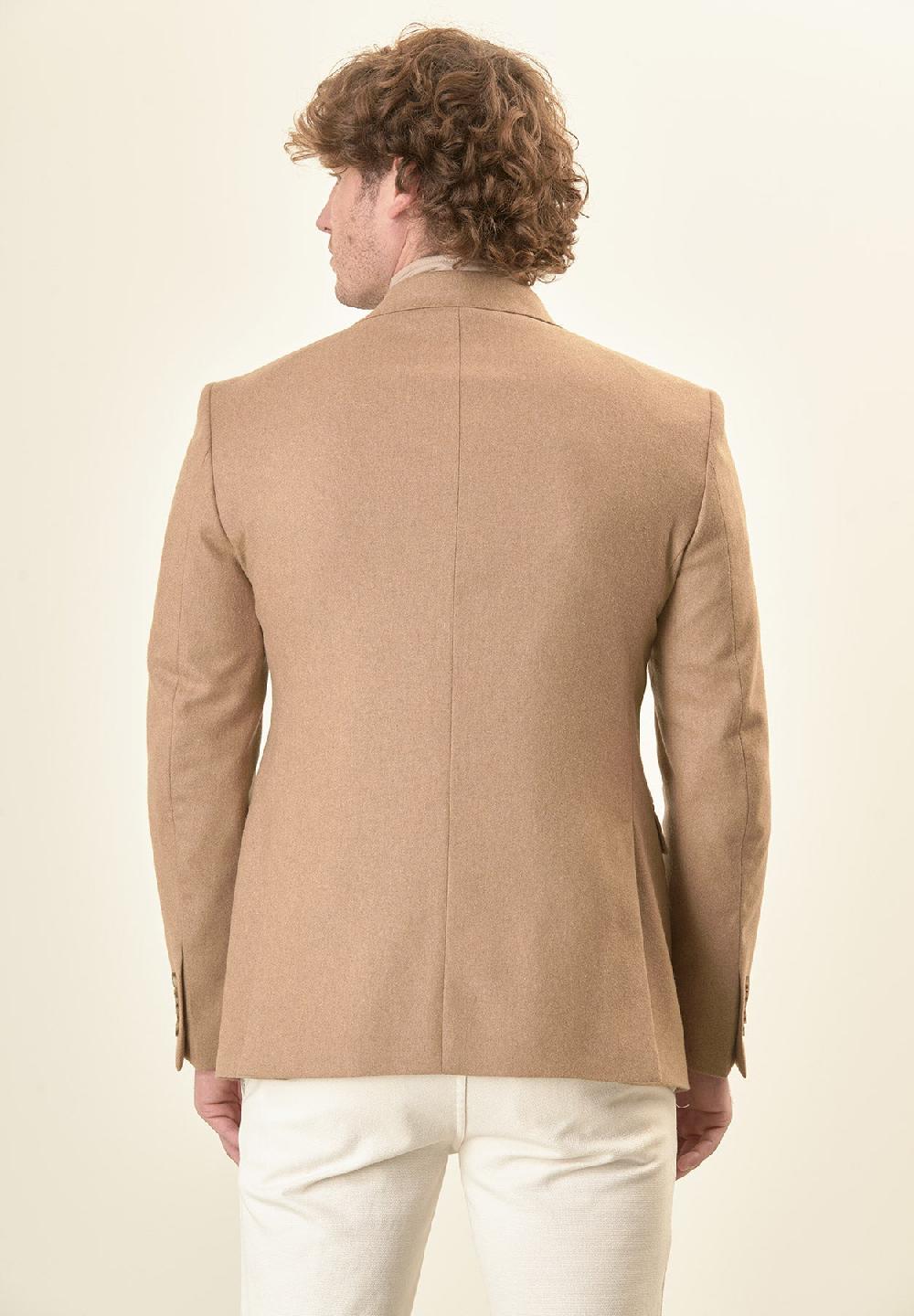 Angelico Giacca cammello pettorina misto lana custom fit Vendita