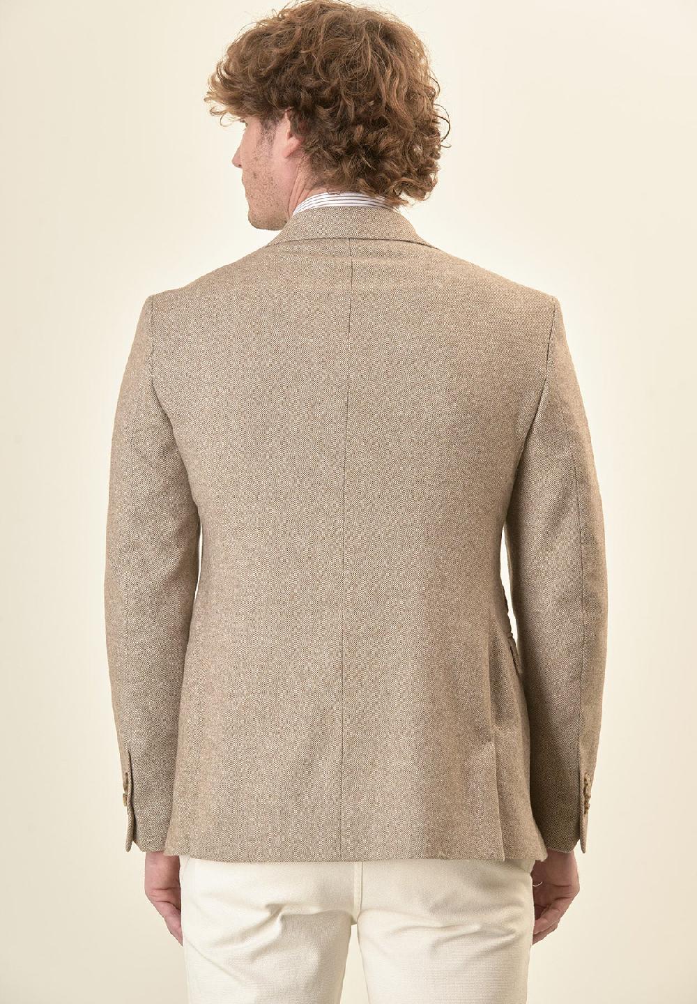 Angelico Giacca beige knickerbocker misto lana custom fit Promozione