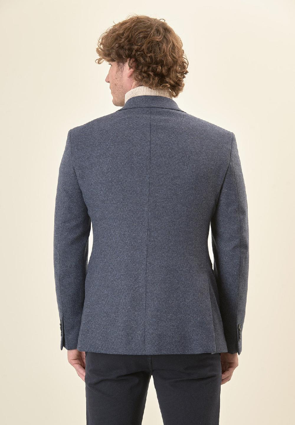 Angelico Giacca blu knickerbocker misto lana custom fit Spedizione Gratuita
