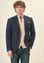 Angelico Giacca blu jersey armaturato custom fit Pezzi Unici