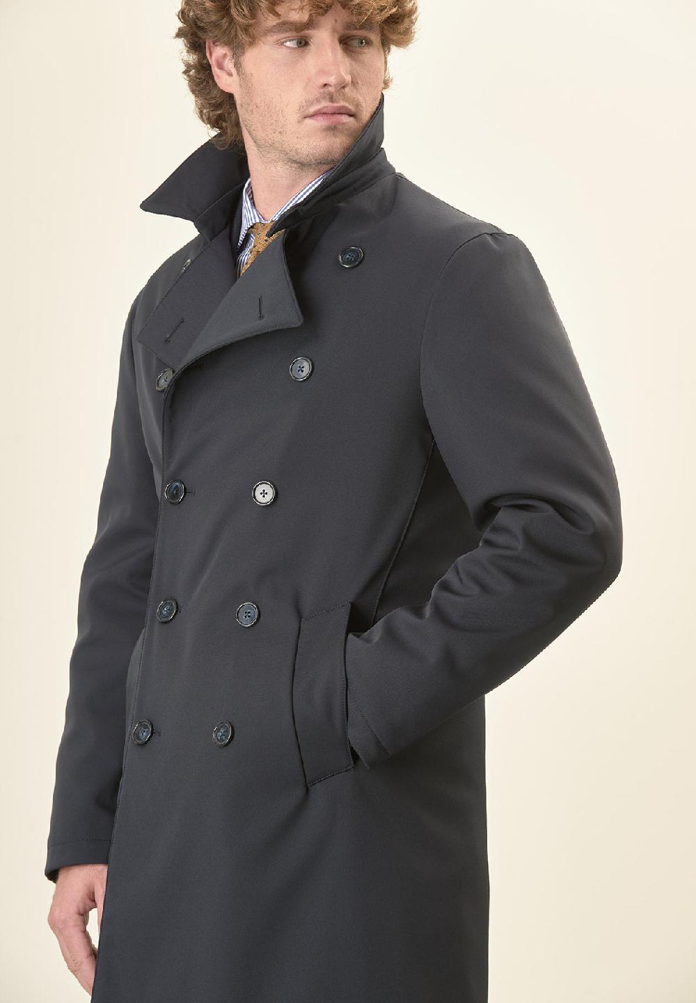 Angelico Trench blu doppiopetto con cintura Hotsell