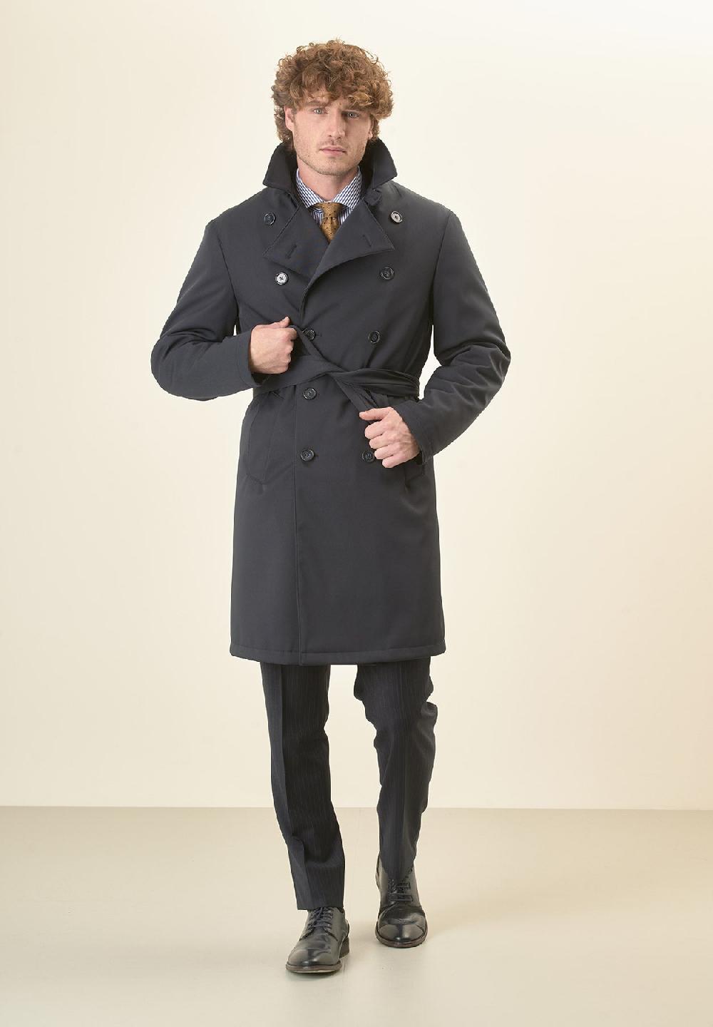 Angelico Trench blu doppiopetto con cintura Hotsell