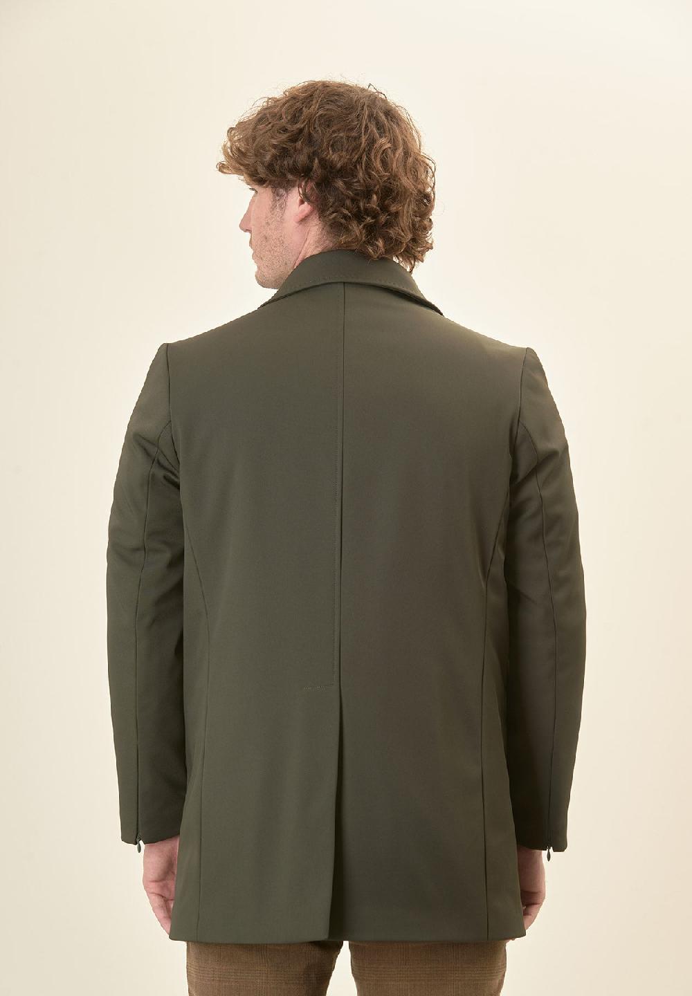 Angelico Impermeabile verde con bottoni Negozi Online