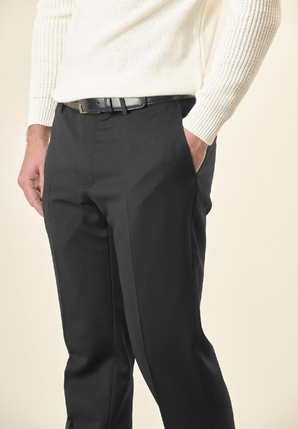Angelico Pantalone antracite sallia lana vergine custom fit Consegna Veloce