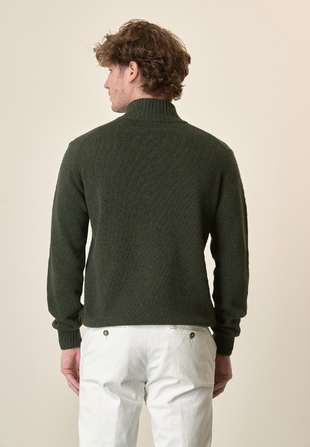 Angelico Lupetto zip verde misto lana Offerta