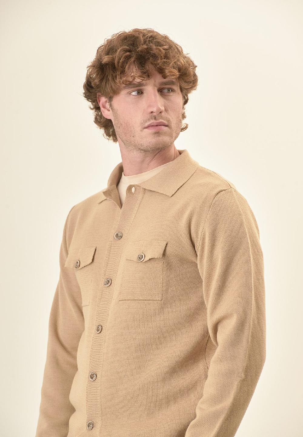 Angelico Giacca beige punto milano bottoni Economico