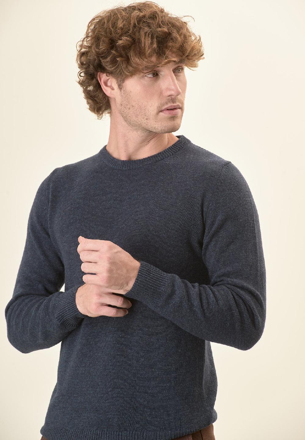 Angelico Girocollo blu denim misto cashmere Shopping online