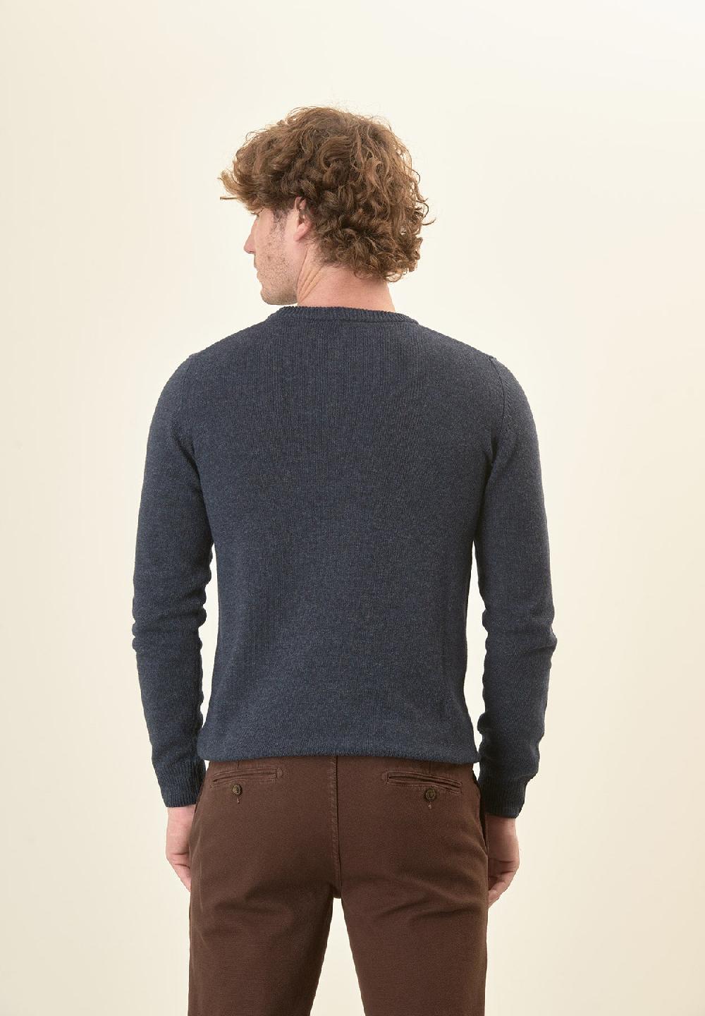 Angelico Girocollo blu denim misto cashmere Shopping online