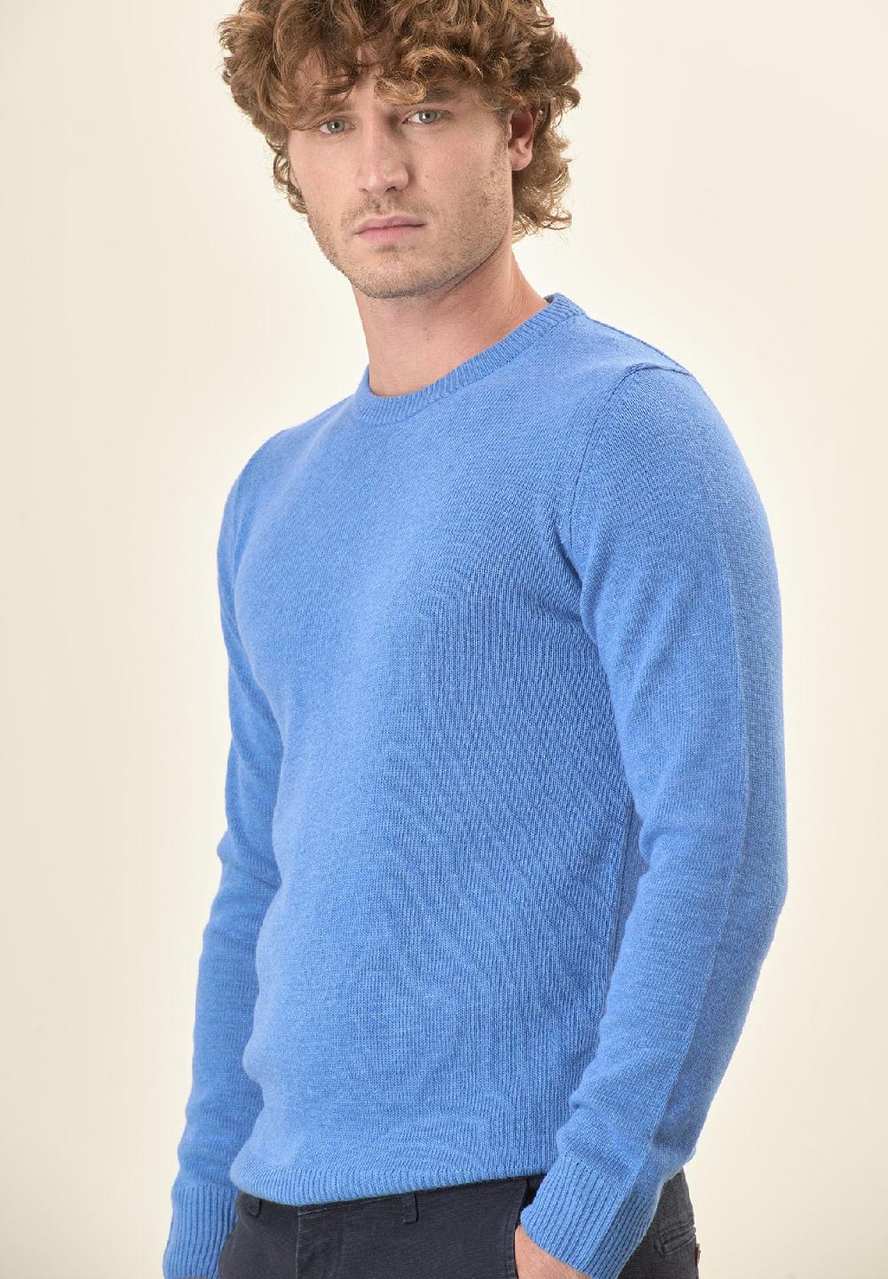Angelico Girocollo azzurro misto cashmere Saldi