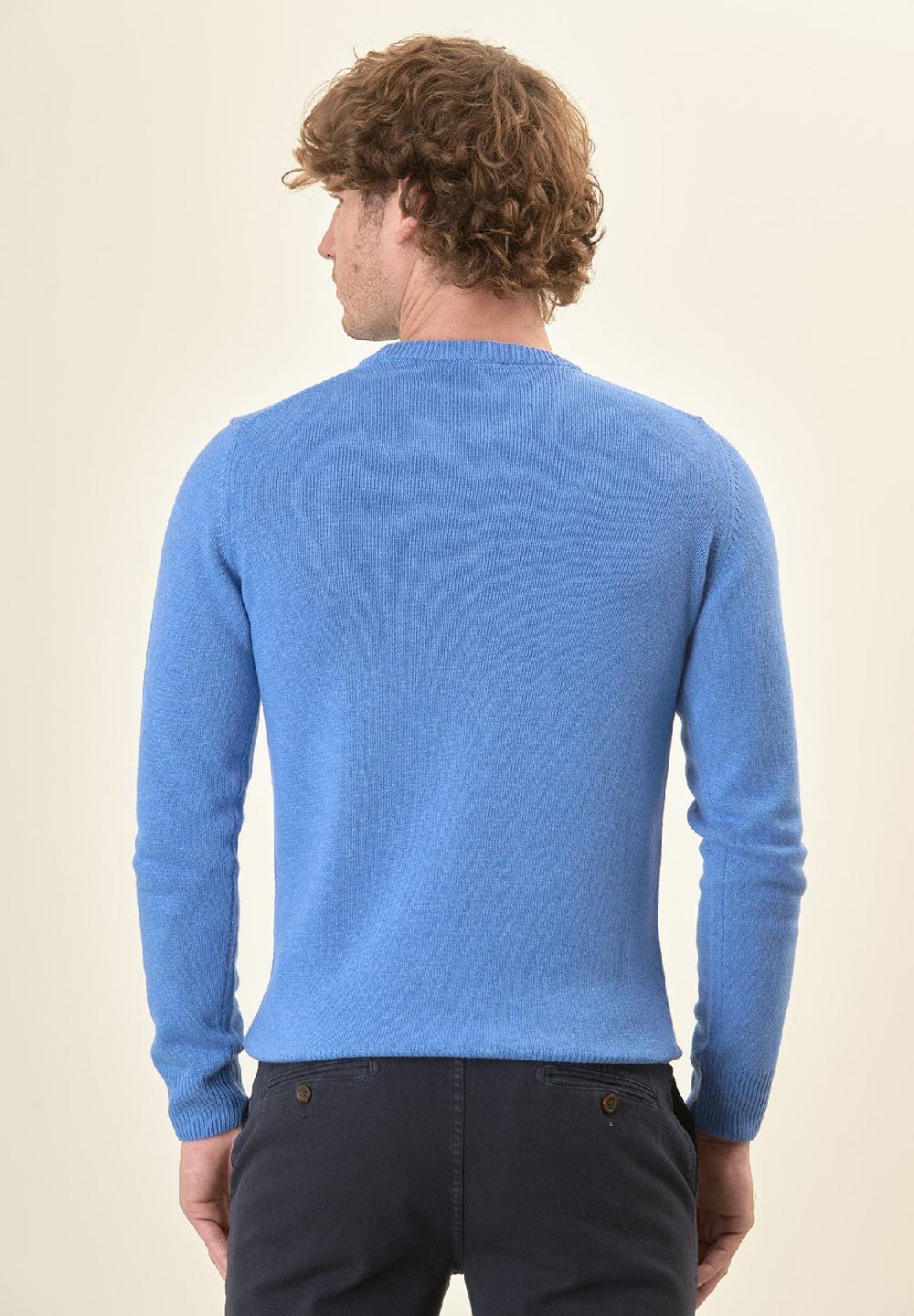 Angelico Girocollo azzurro misto cashmere Saldi