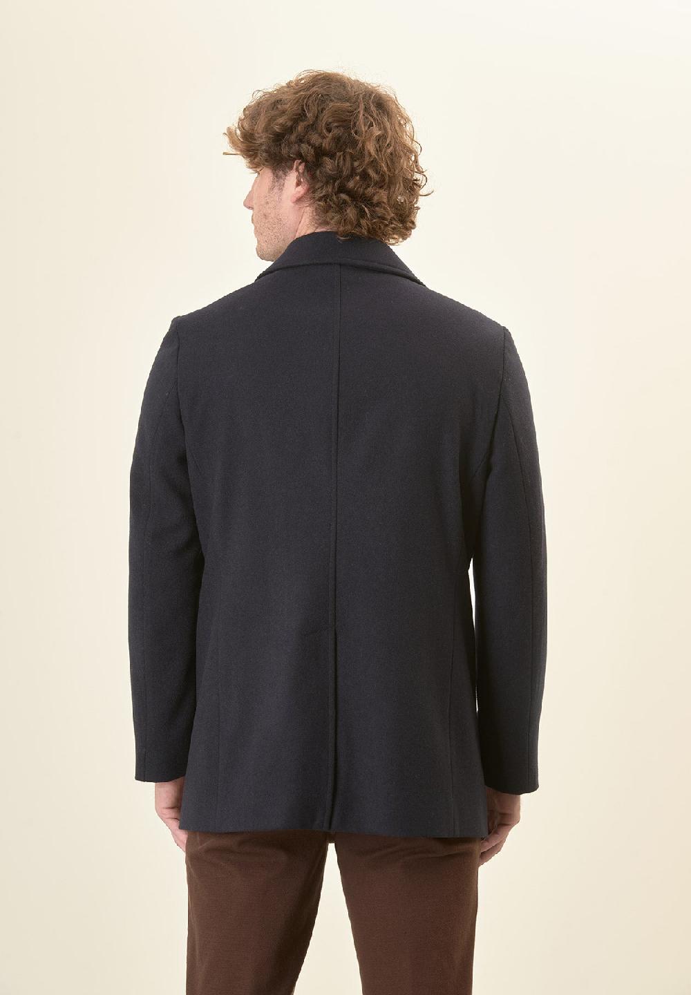 Angelico Peacoat blu doppiopetto misto lana Offerte