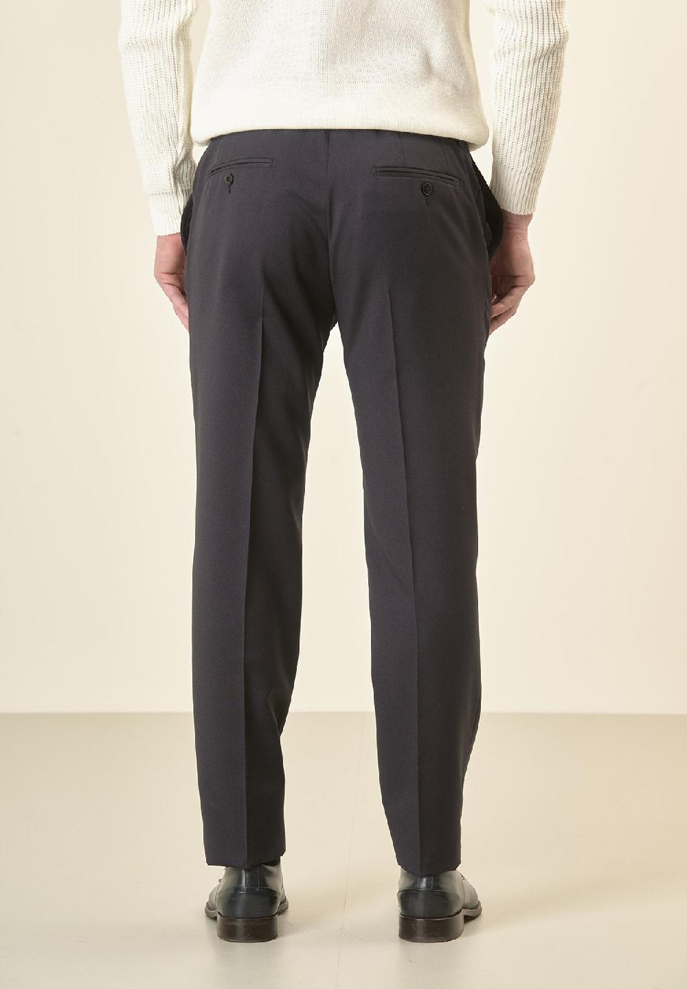 Angelico Pantalone blu sallia lana vergine stretch custom fit Hotsell