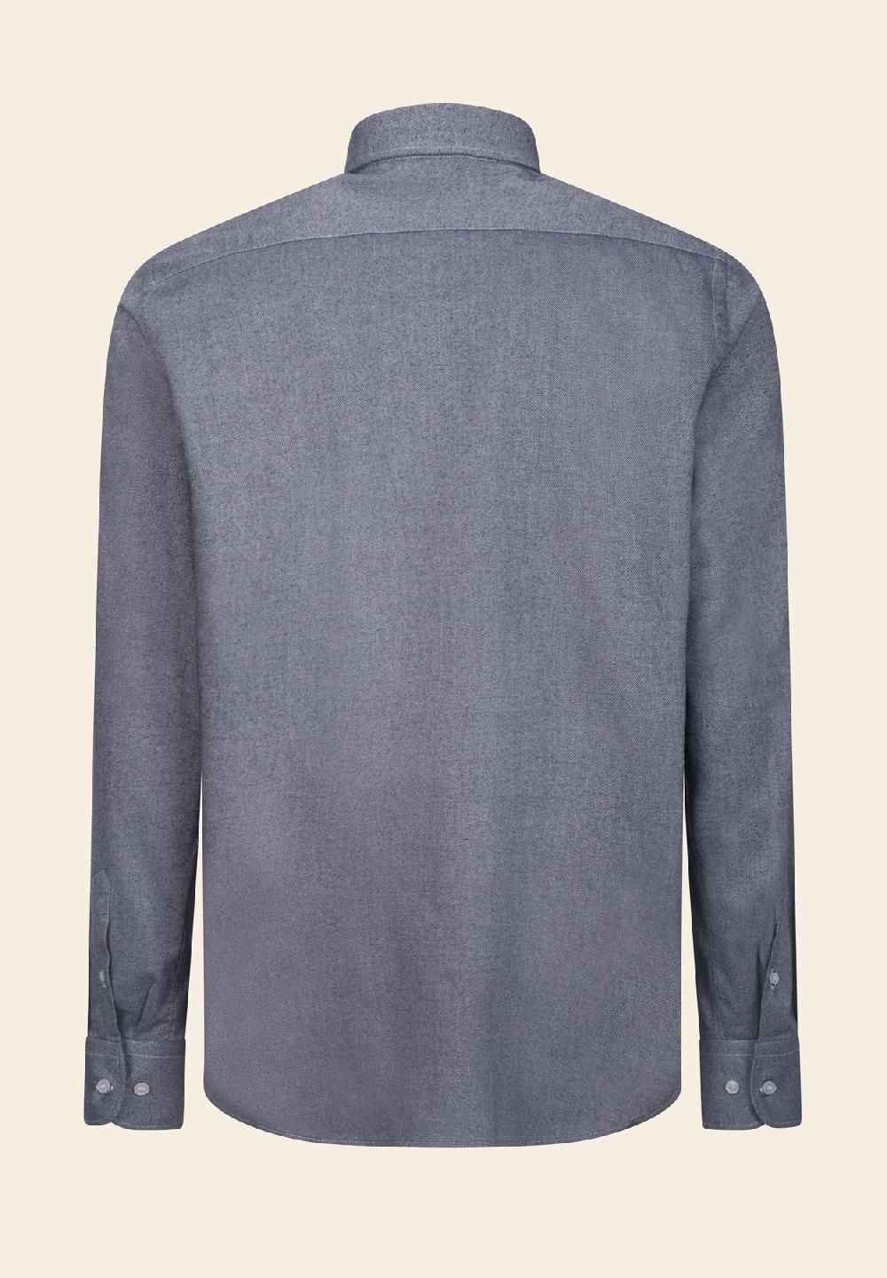 Angelico Camicia blu flanella taschino cotone regular fit In Saldo