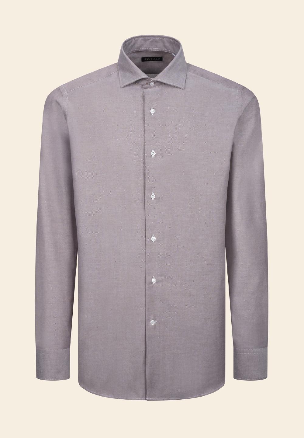 Angelico Camicia marrone oxford cotone slim fit
