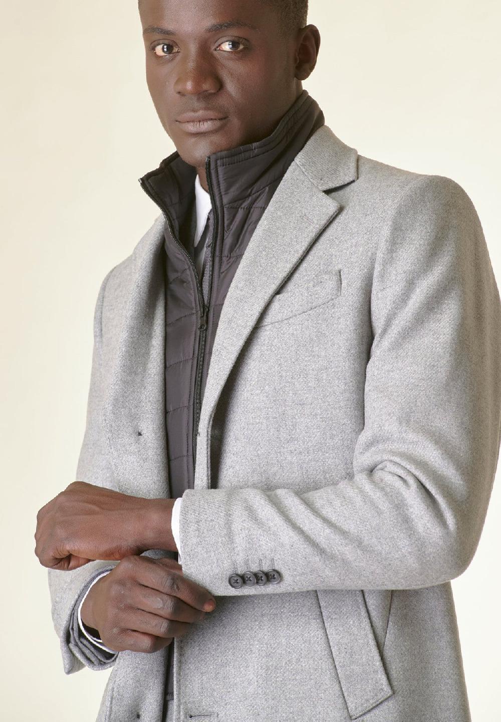 Angelico Cappotto grigio melange lana Promozione