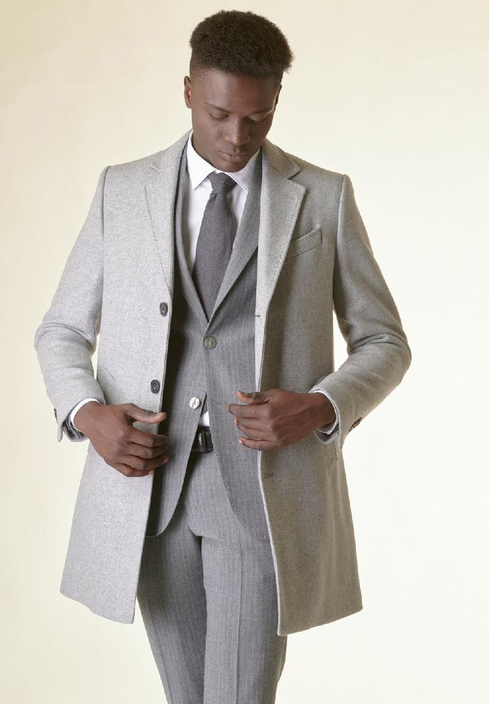 Angelico Cappotto grigio melange lana Promozione