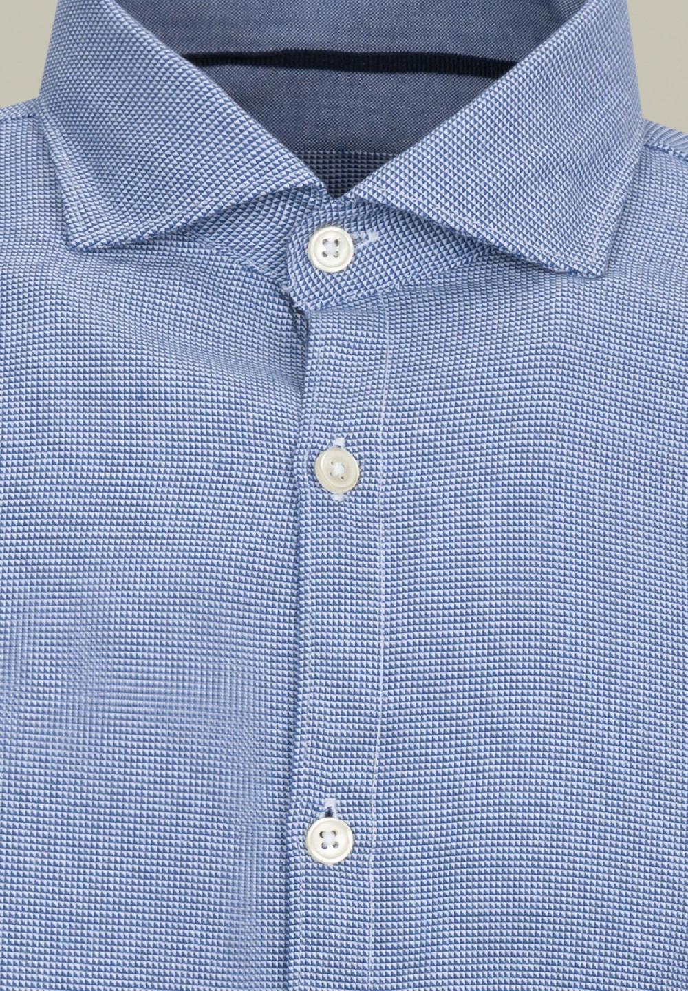 Angelico Camicia azzurra microdisegno jacquard regular fit Spedizione Gratuita