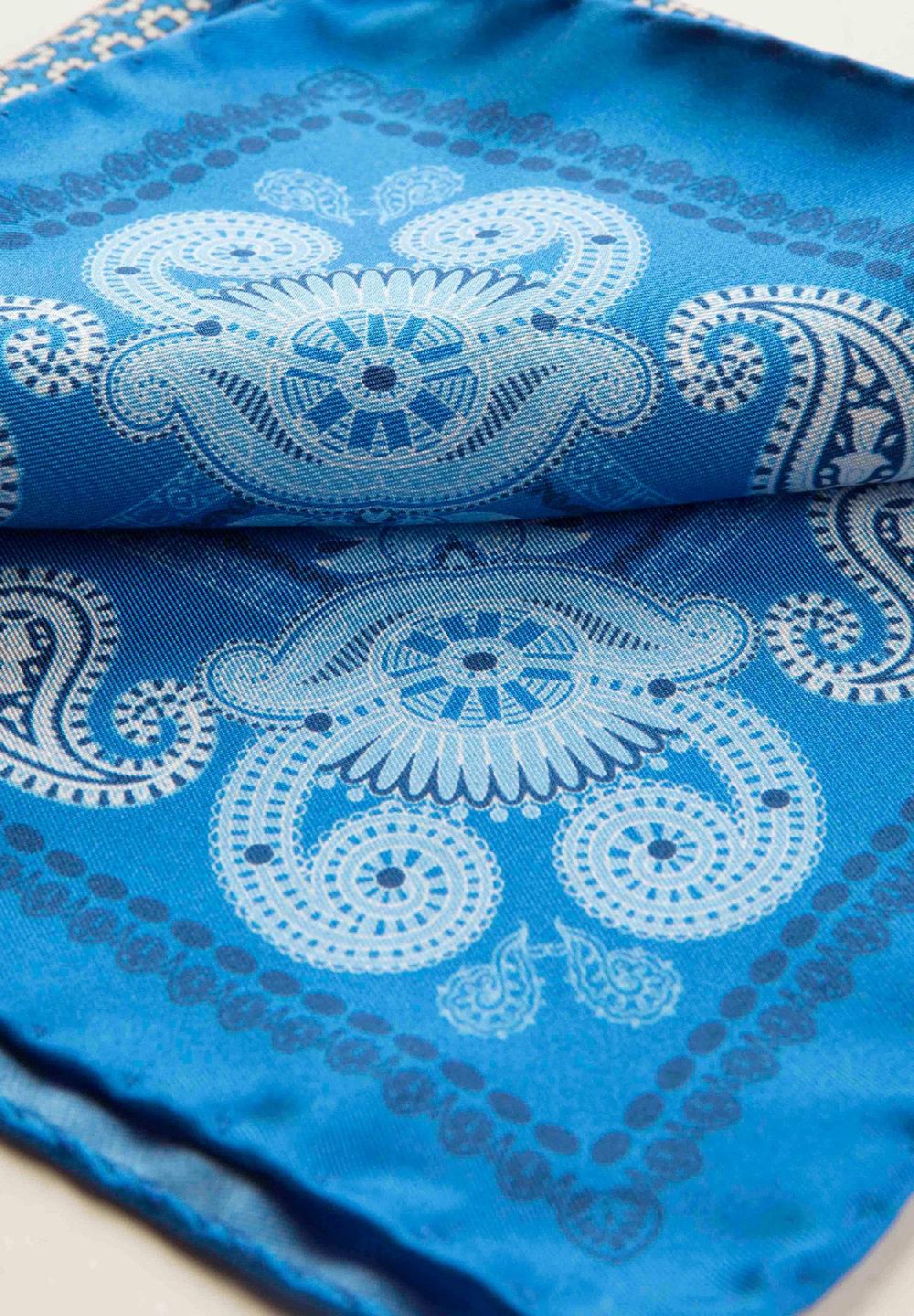 Angelico Pochette celeste azzurra fantasia cashmere seta Affare Del Giorno