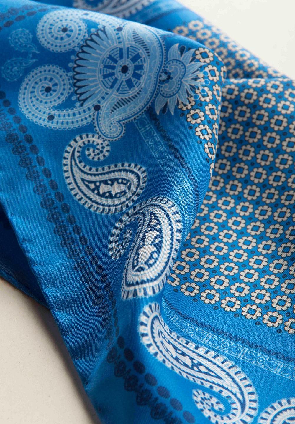 Angelico Pochette celeste azzurra fantasia cashmere seta Affare Del Giorno