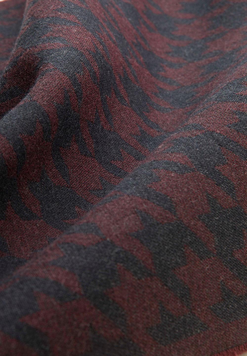 Angelico Sciarpa blu bordeaux pied de poulè lana vergine Online