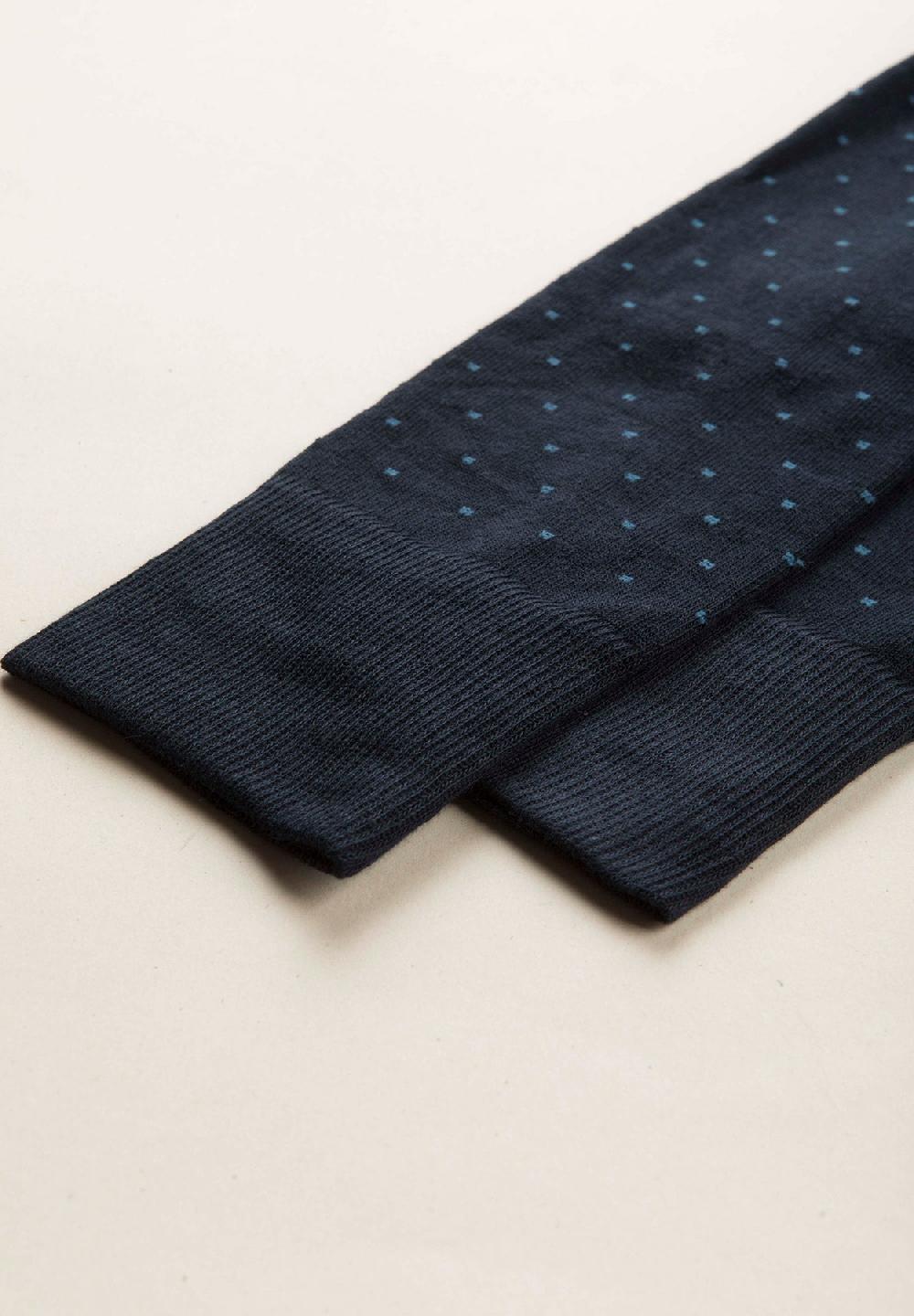 Angelico Calza blu scuro micro pois cotone stretch Nuova