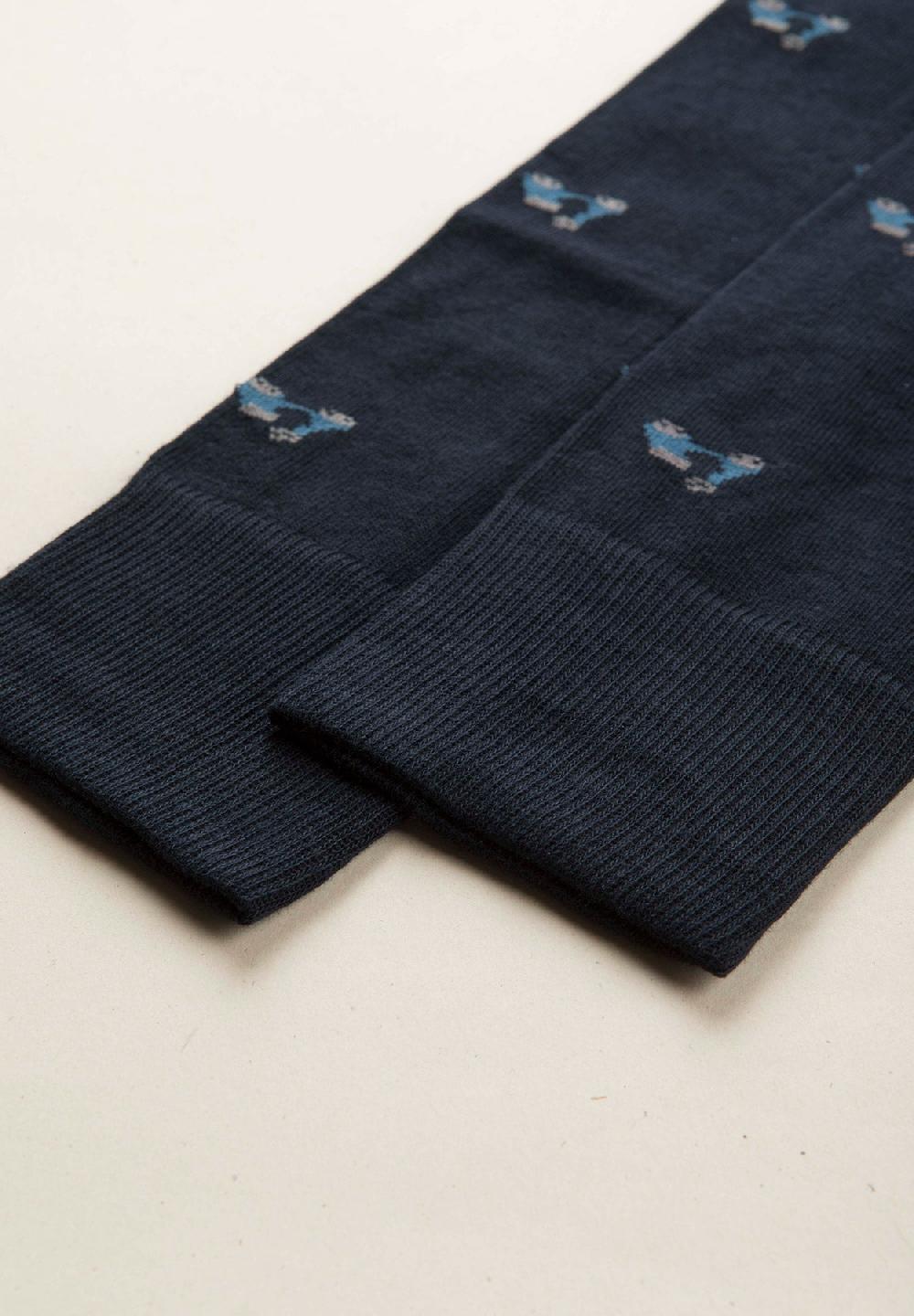 Angelico Calza blu scuro fantasia vespe cotone stretch In Linea