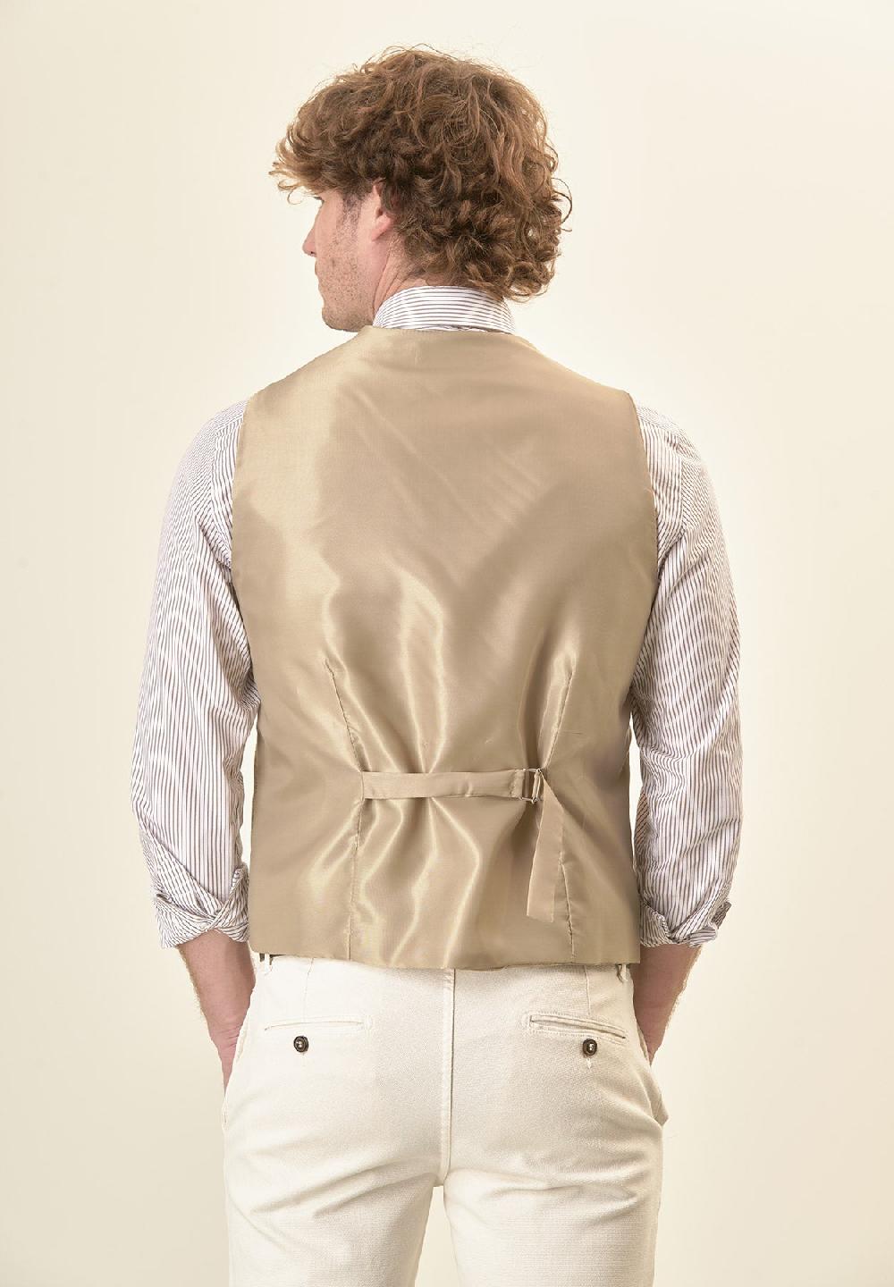 Angelico Gilet beige knickerbocker custom fit Spedizione Gratuita