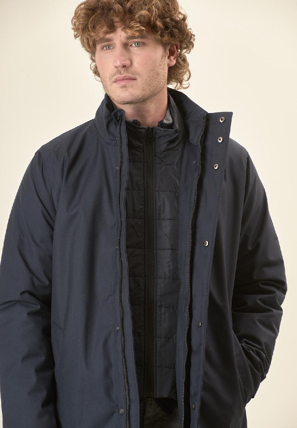 Angelico Giaccone city coat blu pettorina removibile Pezzi Unici