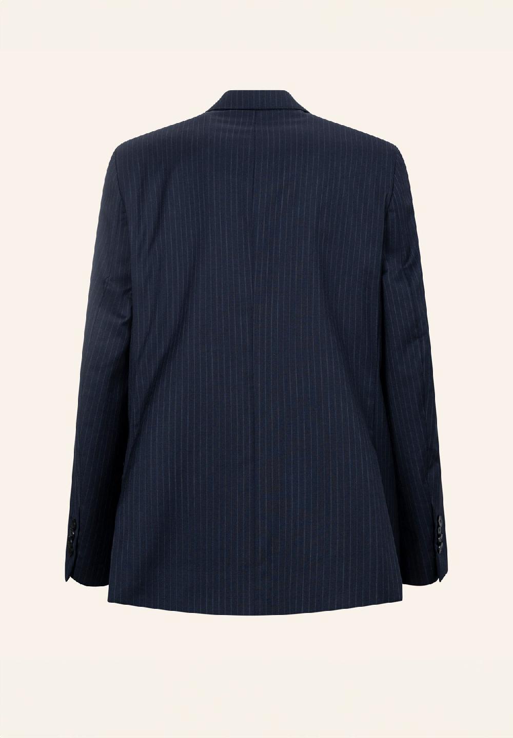 Angelico Abito blu gessato lana vergine comfort fit Vendita