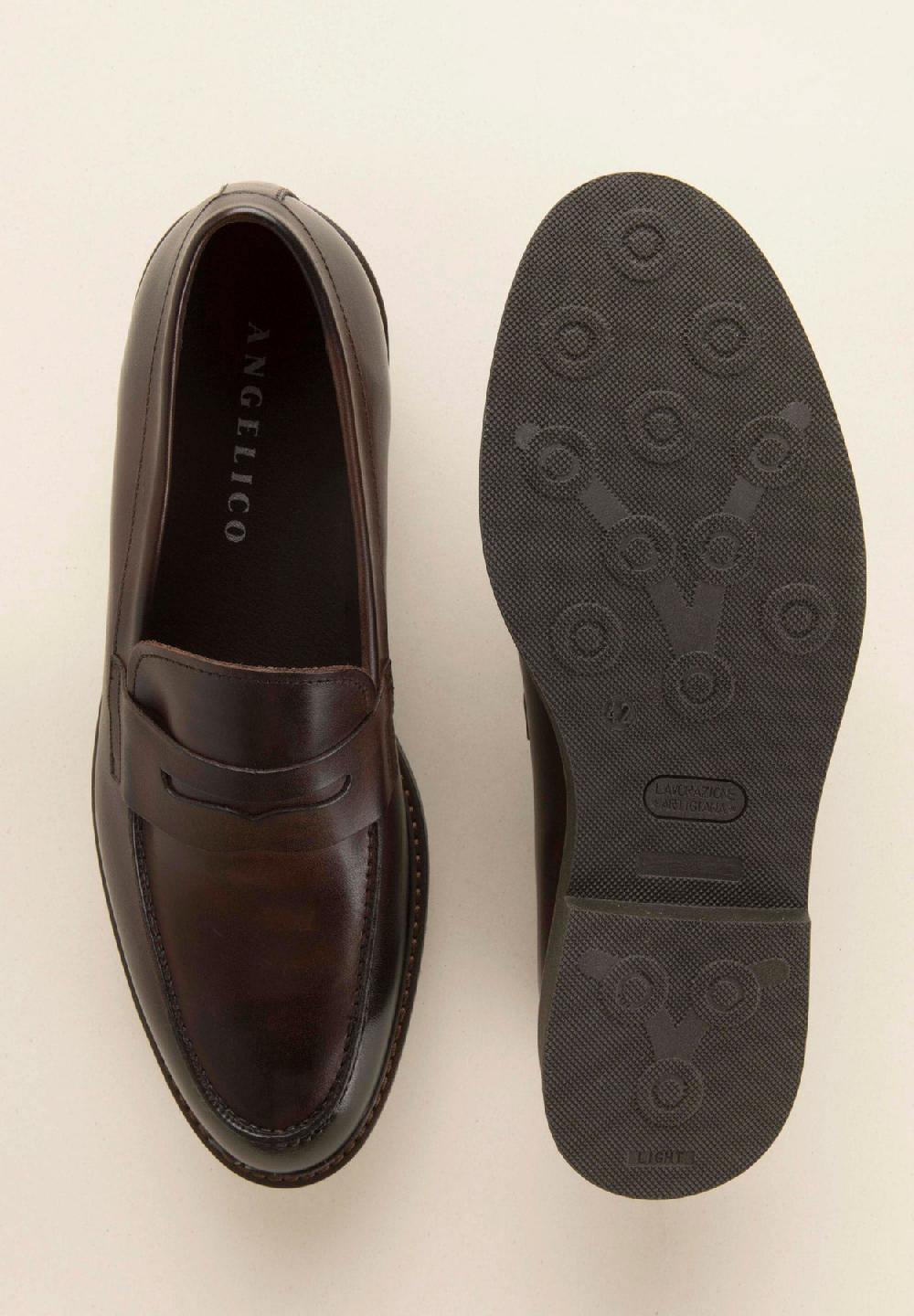 Angelico Mocassino marrone pelle Fino Al -60%