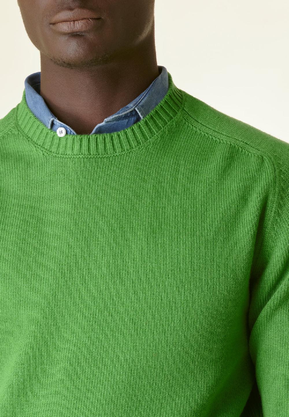 Angelico Maglia verde raglan bordi alti Shopping Online