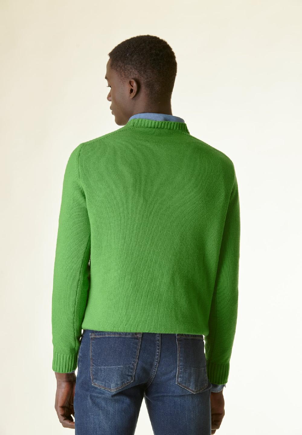 Angelico Maglia verde raglan bordi alti Shopping Online