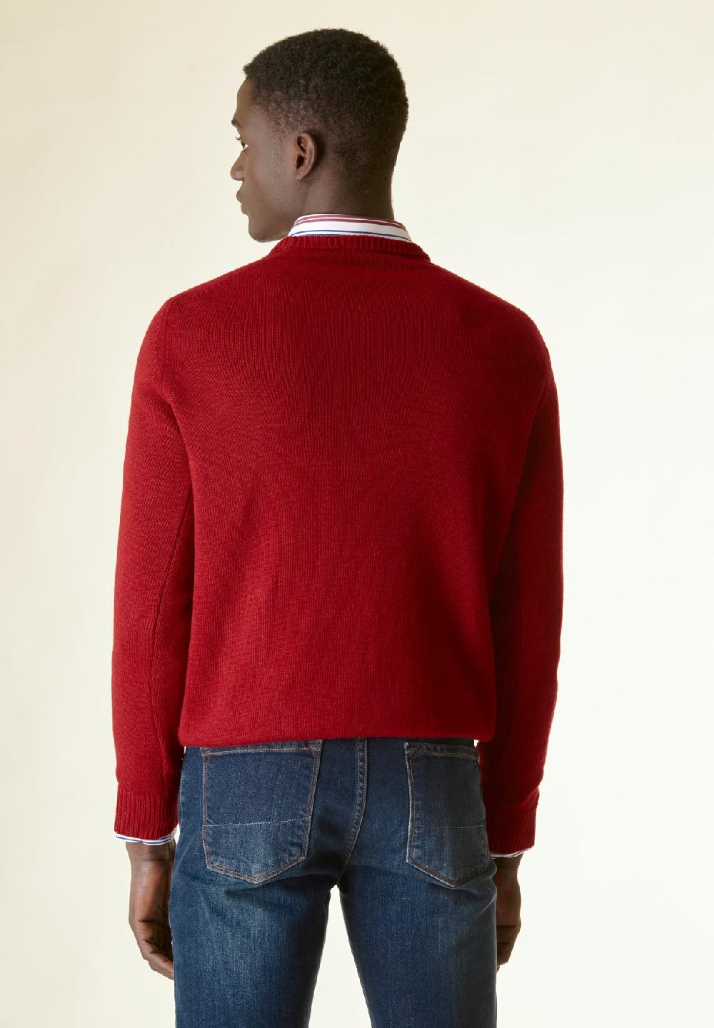 Angelico Maglia rosso scuro finte losanghe raglan Saldi Di Fabbrica