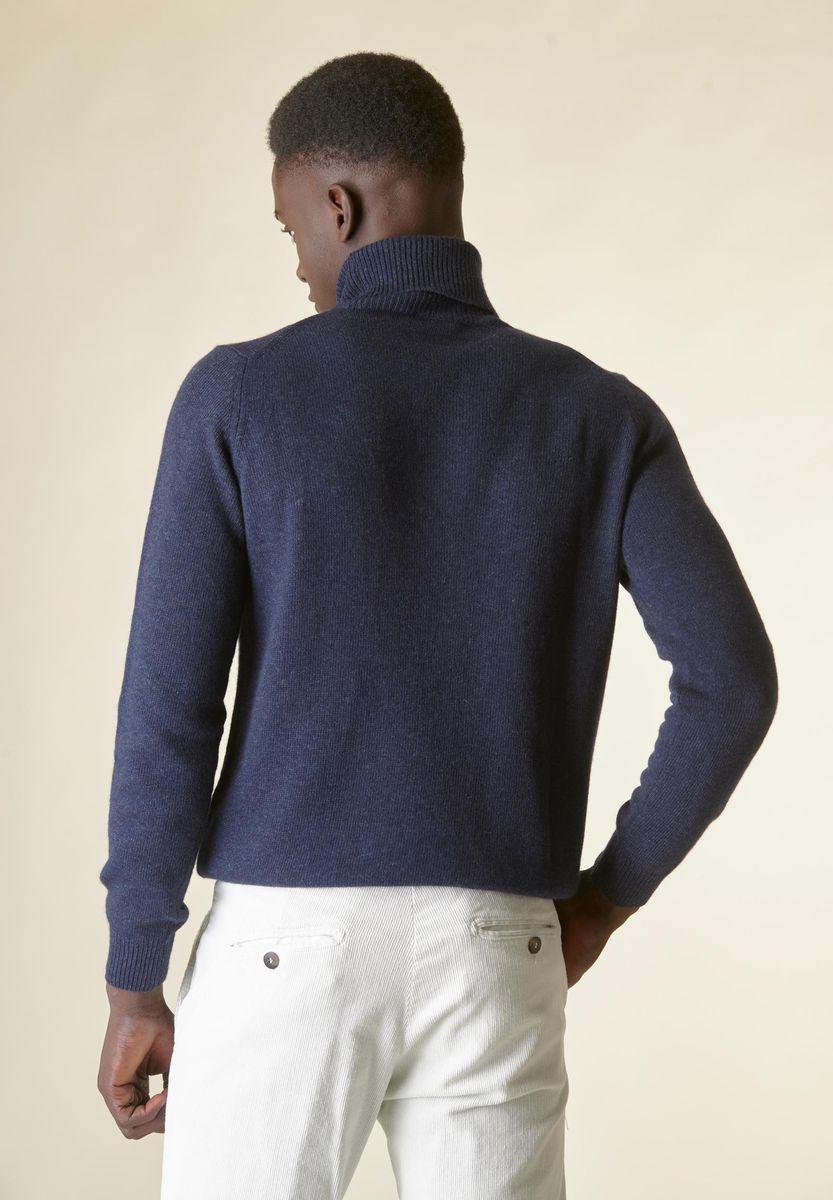 Angelico Dolcevita blu denim mano-cashmere I Più Venduti