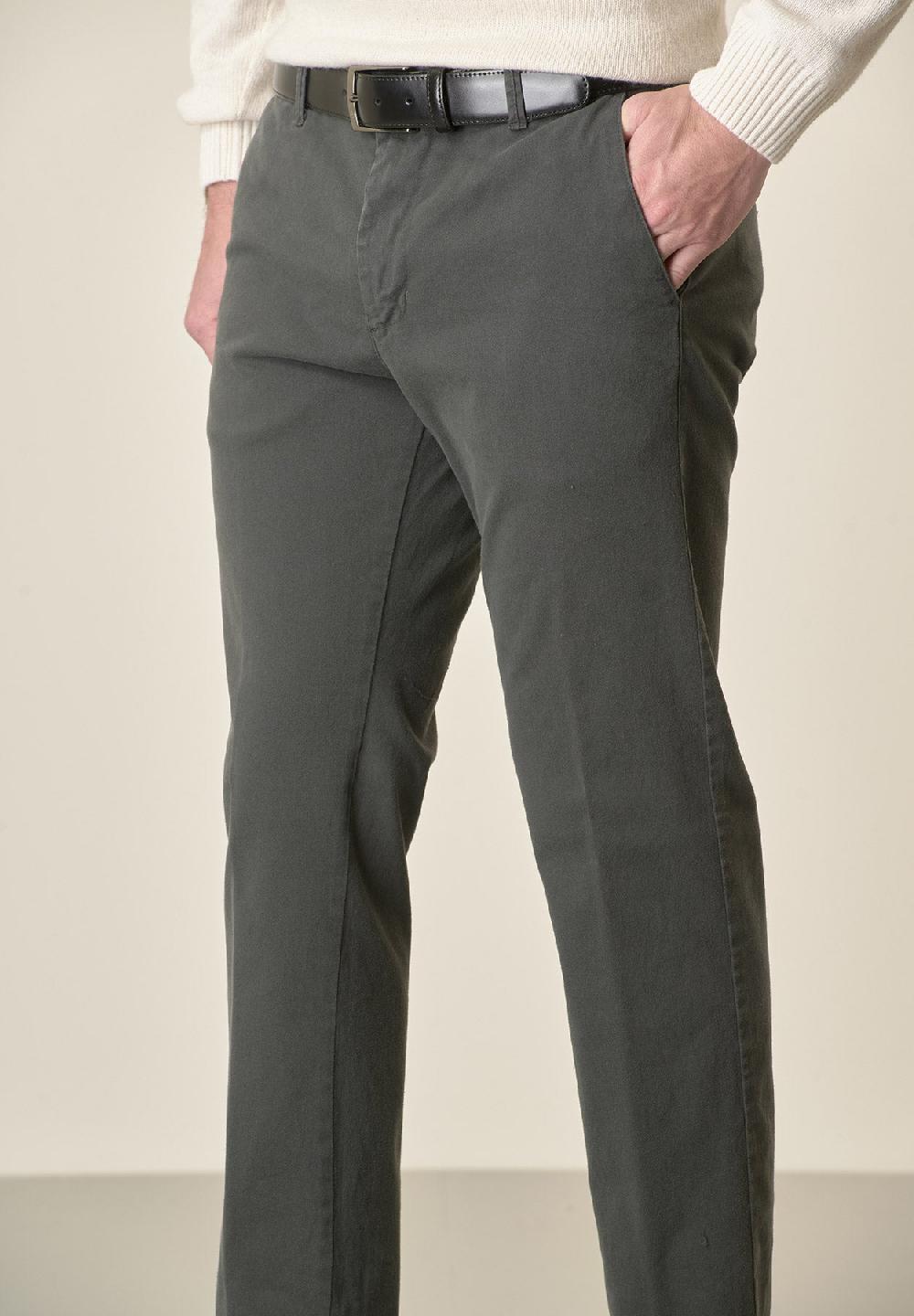 Angelico Pantalone piombo gabardina cotone stretch slim fit Nuova
