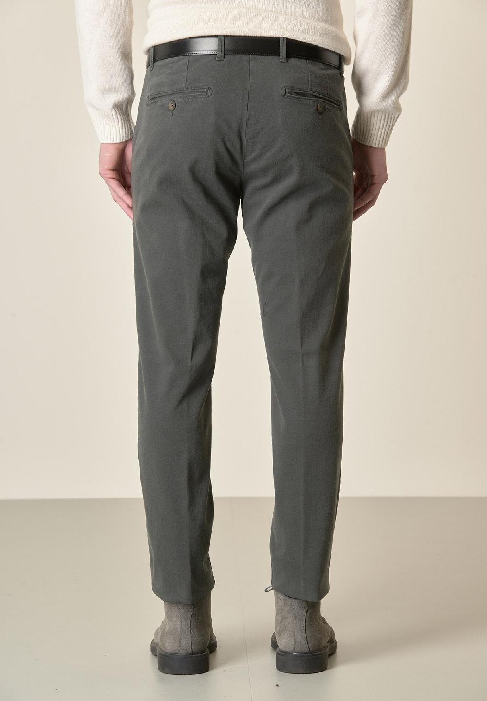 Angelico Pantalone piombo gabardina cotone stretch slim fit Nuova