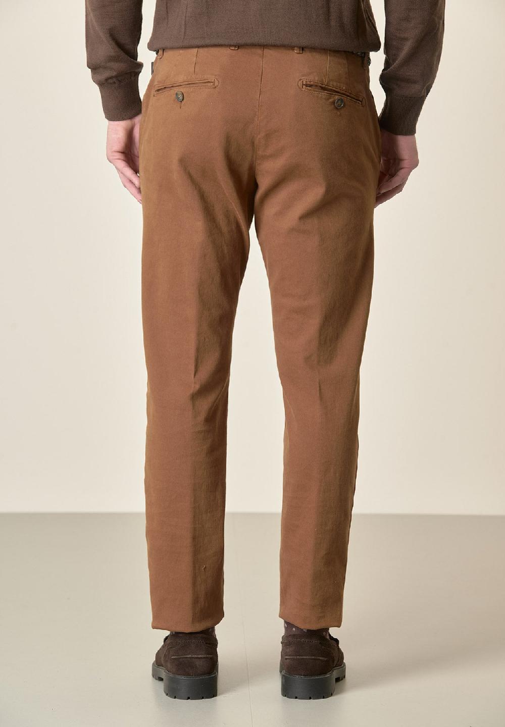 Angelico Pantalone cappuccino gabardina cotone stretch slim fit Moda
