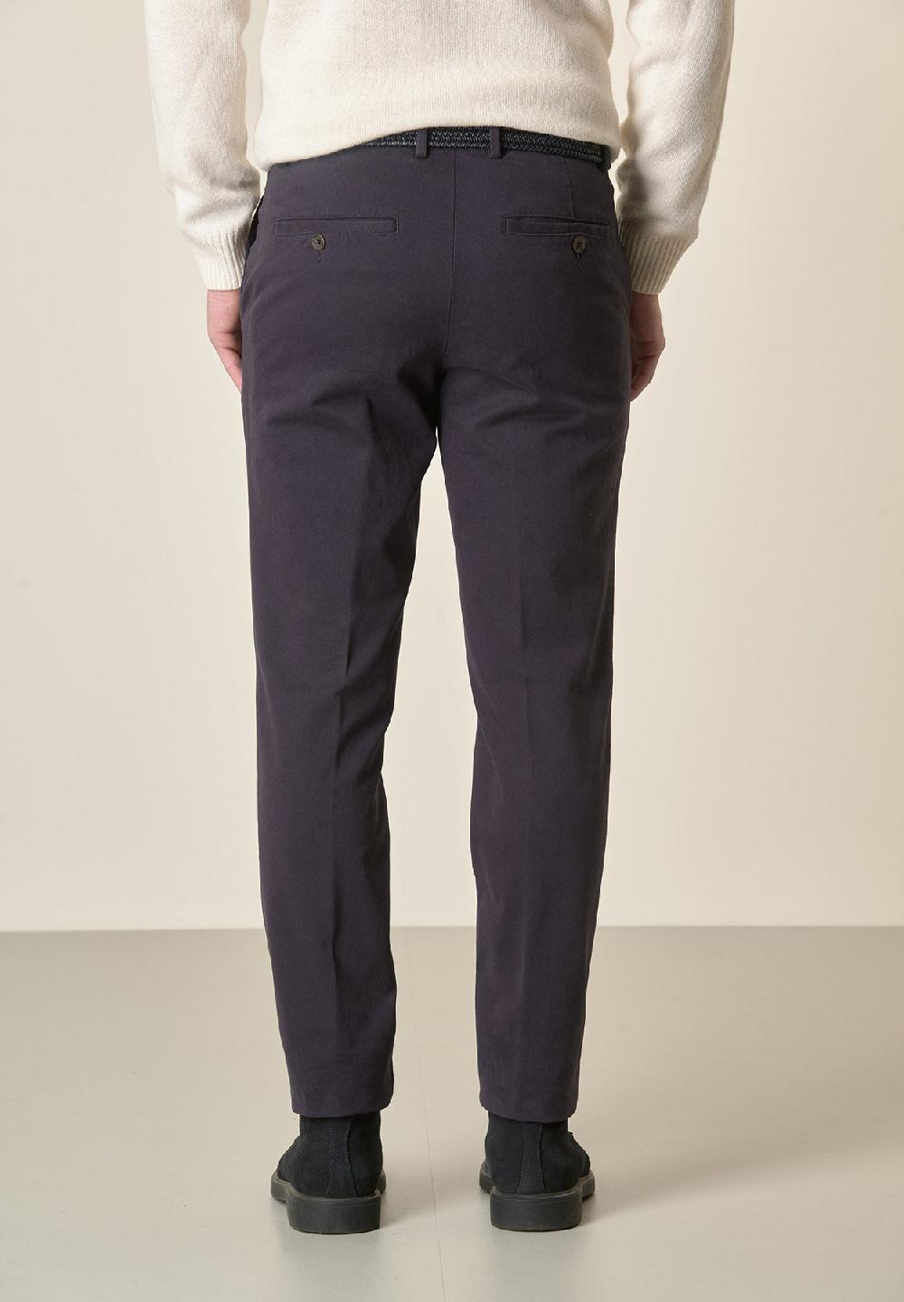 Angelico Pantalone blu sartoriale gabardina cotone regular fit Qualità