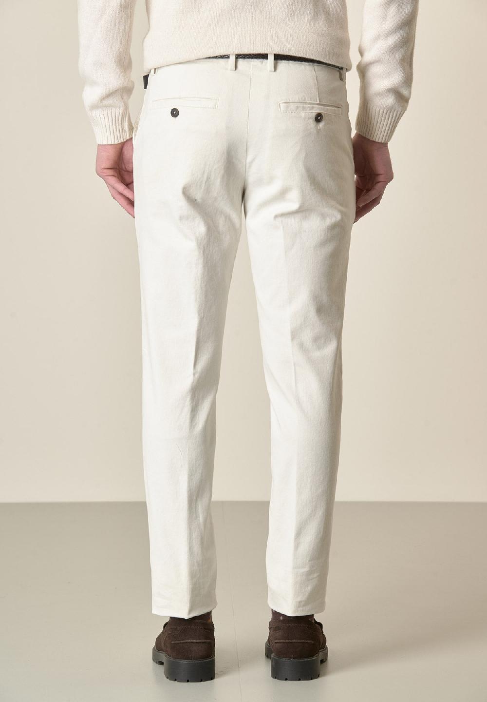 Angelico Pantalone burro sartoriale gabardina cotone regular fit Vendita